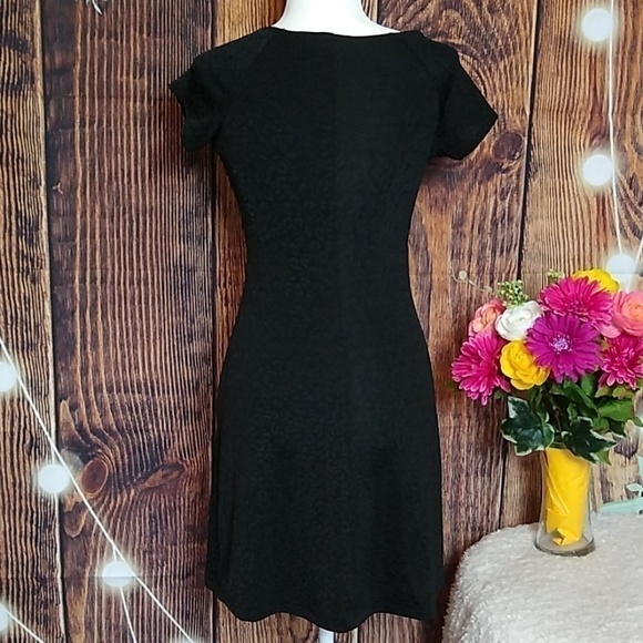BLACK on Black Leopard Print Dress Size Medium - Heart & Soul - Picture 5 of 9